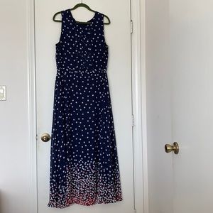 R & K Navy Blue Poka Dot Dress 18